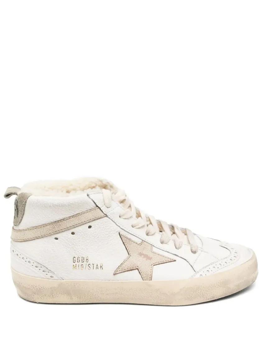 Golden Goose Low-Top Sneakers - Mid Star Sneakers in wit