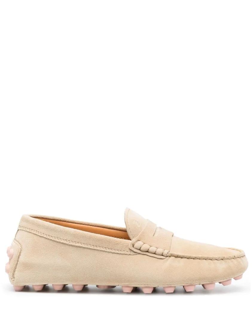 - Gommino Bubble Suede Mocasins in beige