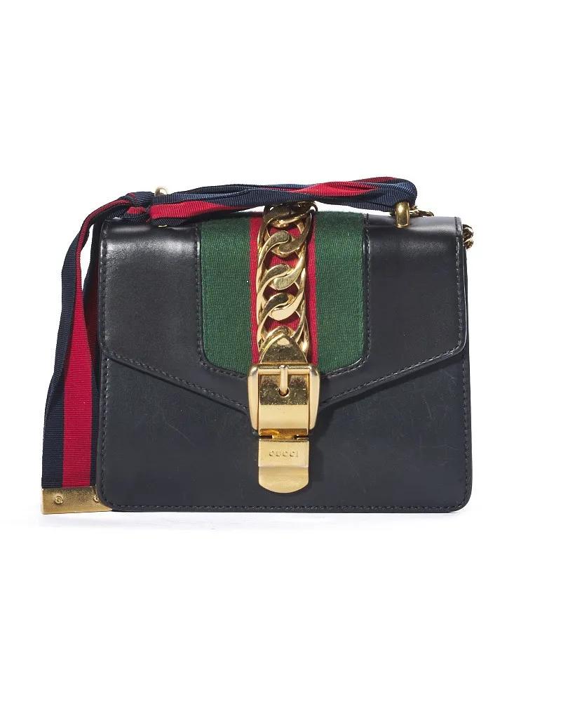 Gucci Hobo bags - Sylvie Chain Mini Web In Black in zwart