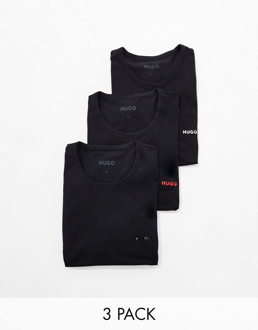 HUGO Bodywear - Schwarze T-Shirts im 3er-Set