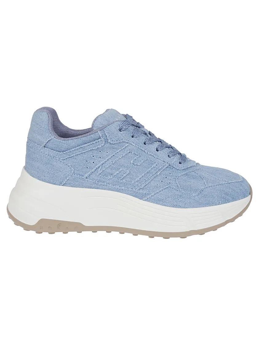 Hogan Low-Top Sneakers - H669 Textured Cotton Sneakers With Sole in blauw
