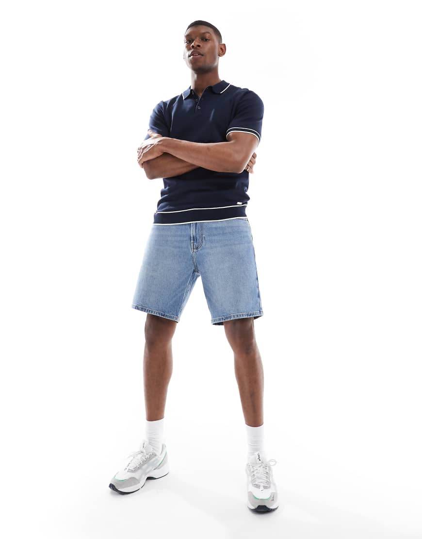 Hollister - Locker geschnittene Jorts in Hellblau