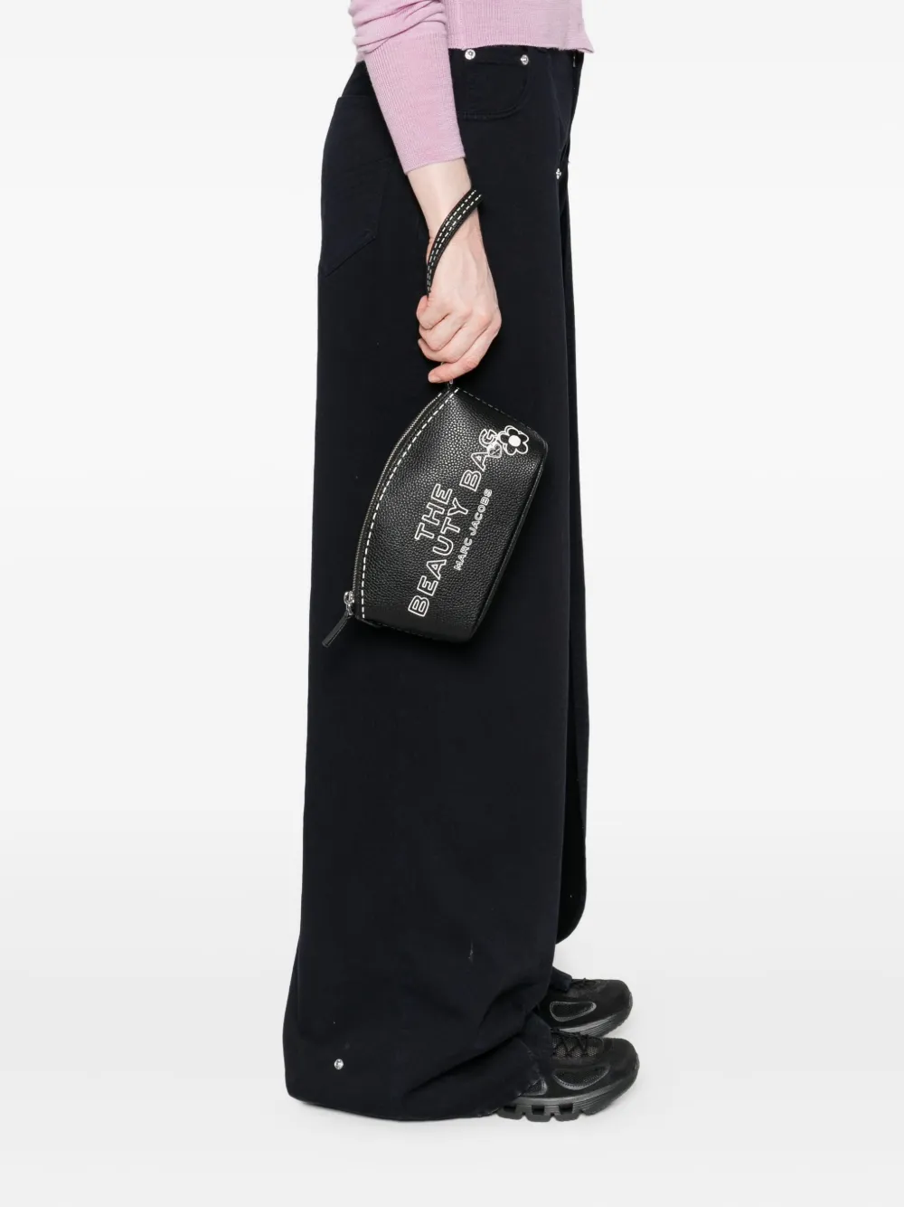 Marc Jacobs Make-up tas met letterprint - Zwart