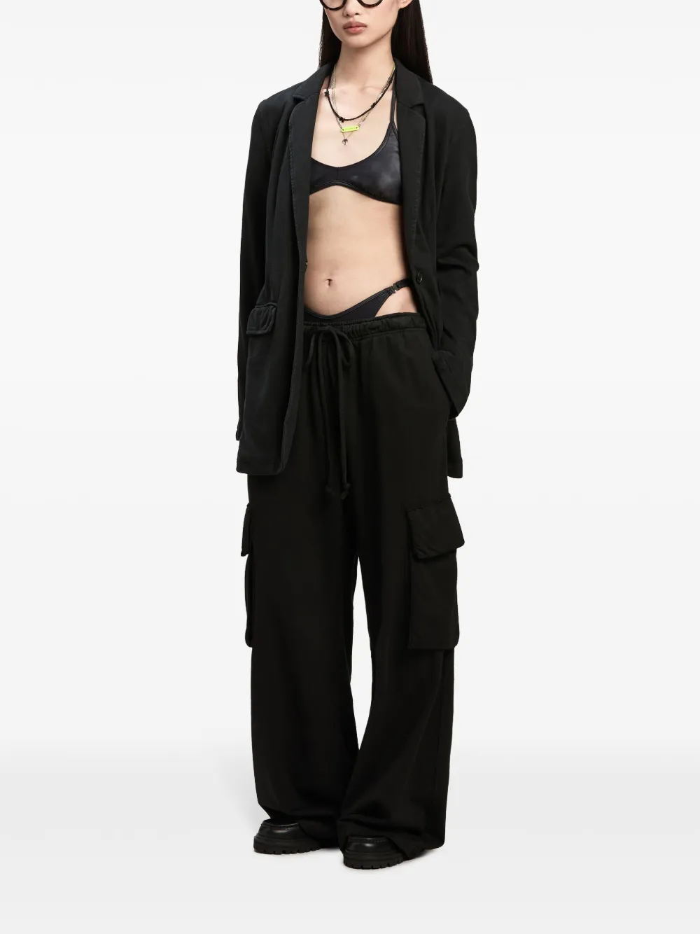 Palm Angels Cargo broek met wijde pijpen - Zwart