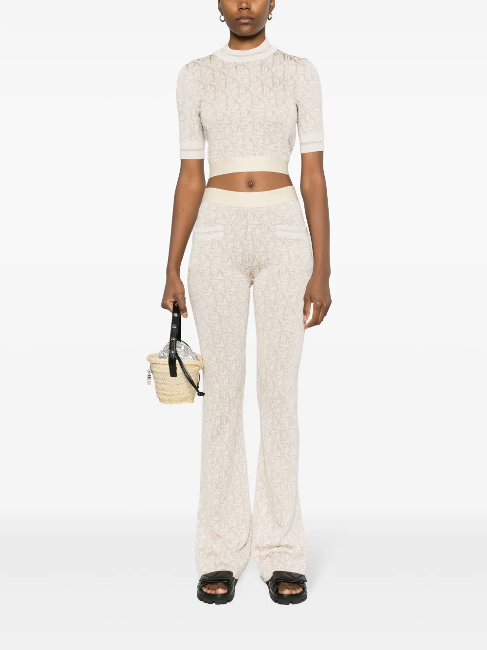 Palm Angels Flared mid waist broek - Beige