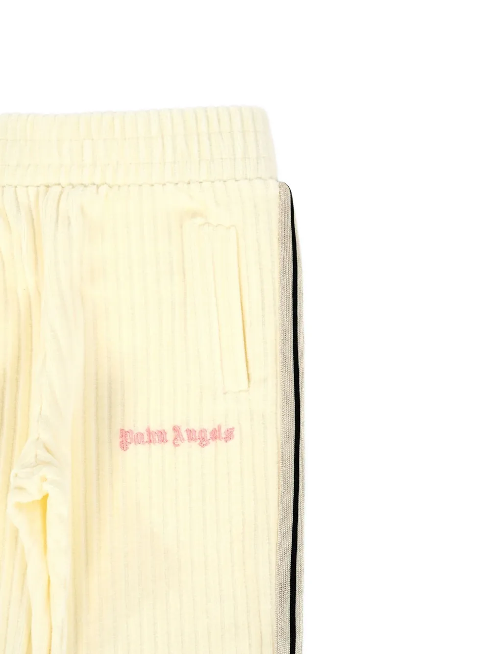 Palm Angels Kids Broek met zijstreep en geribbeld vlak - Beige