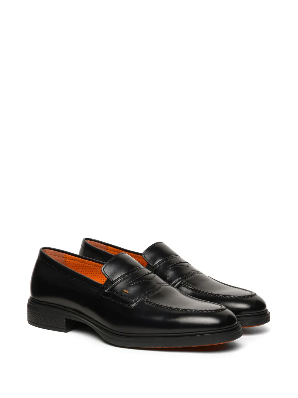 Santoni Easy leren loafers - Zwart