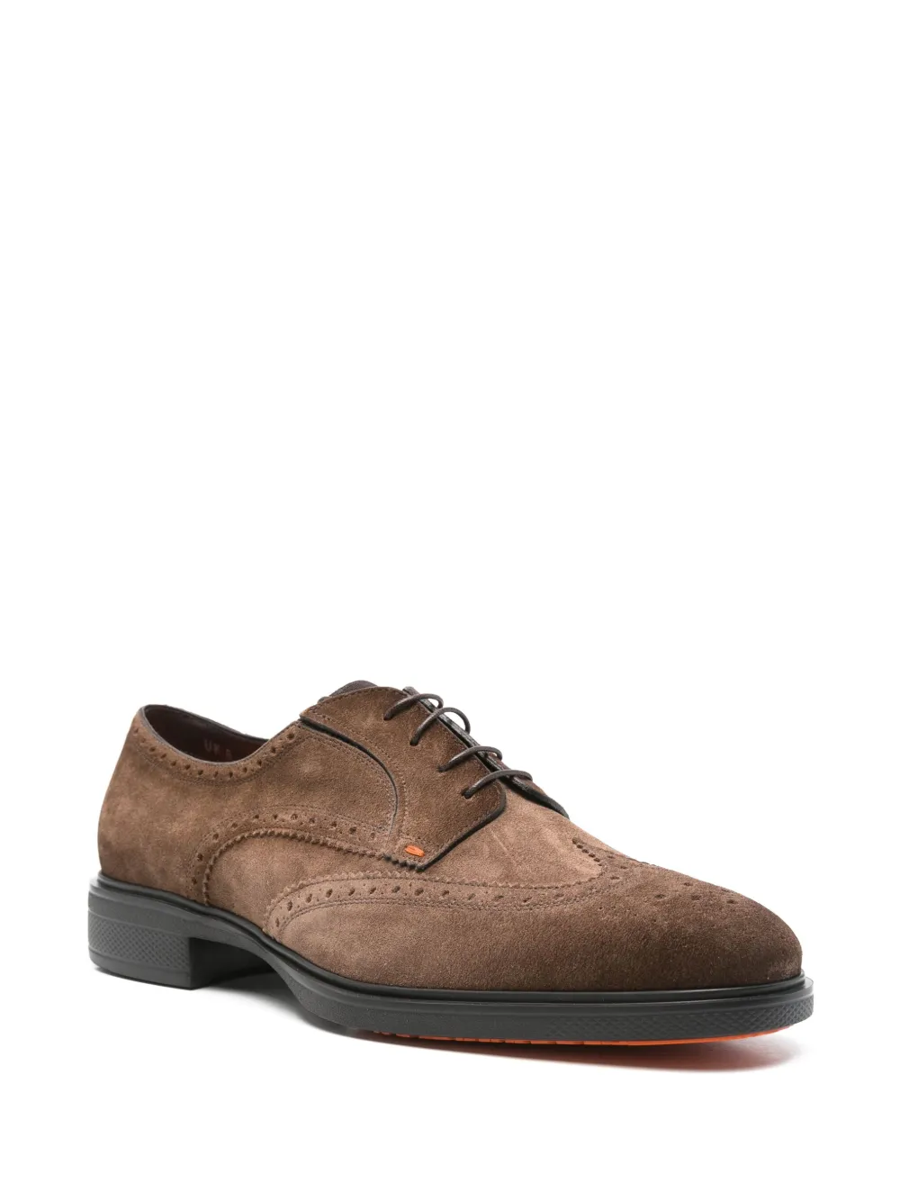 Santoni Leren derby schoenen - Bruin