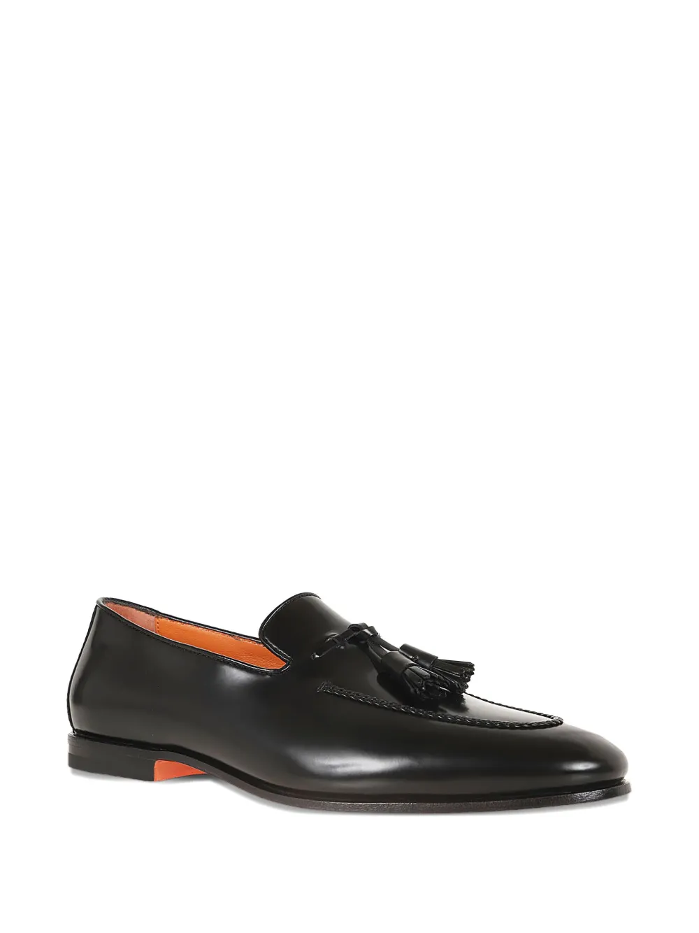 Santoni Leren loafers - Zwart