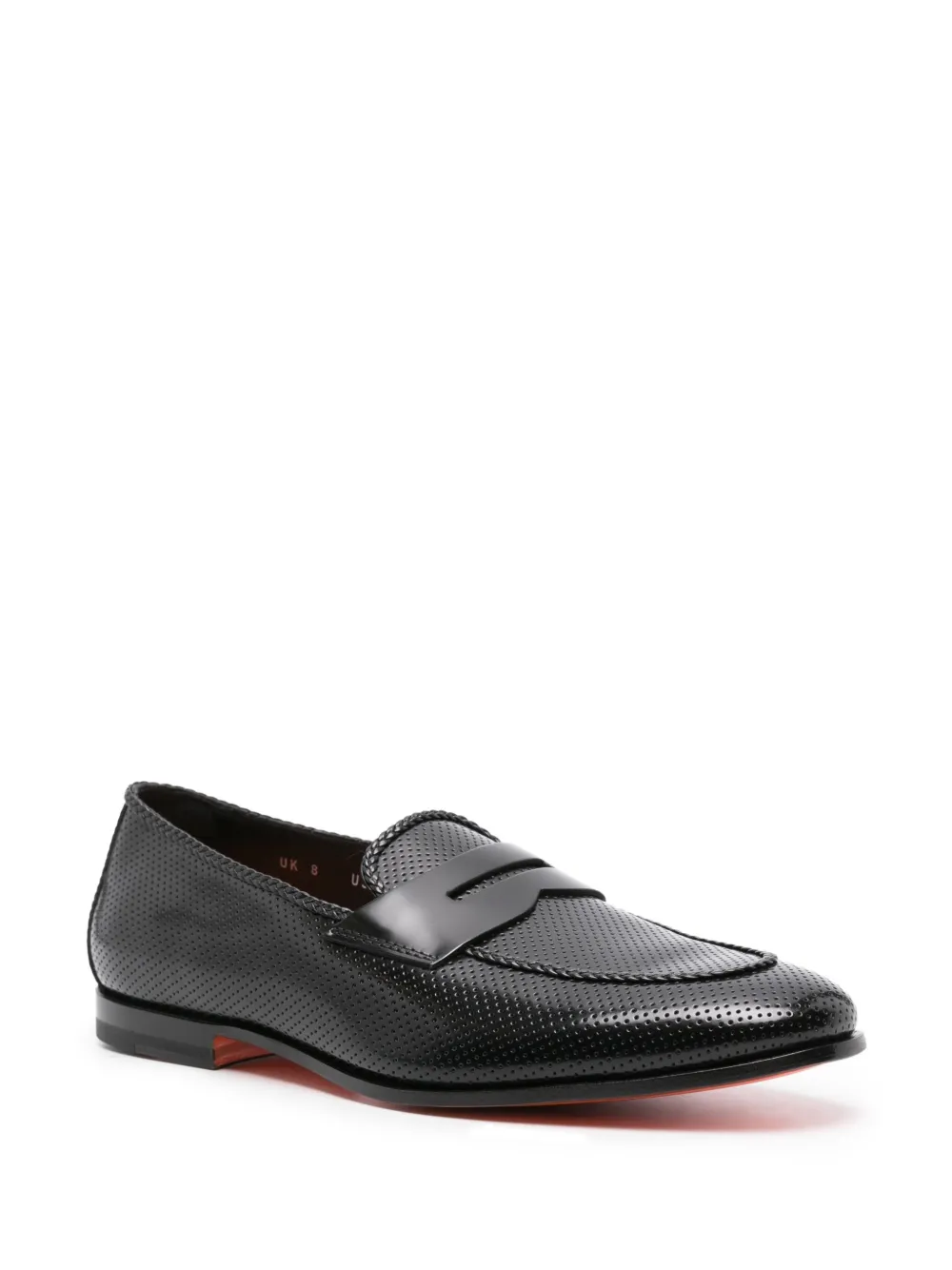 Santoni Leren loafers - Zwart