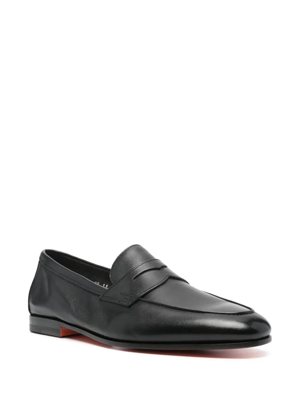 Santoni Leren loafers met ronde neus - Zwart