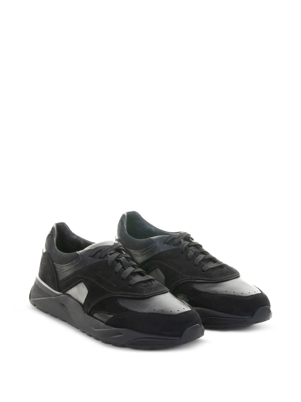 Santoni Leren sneakers - Zwart