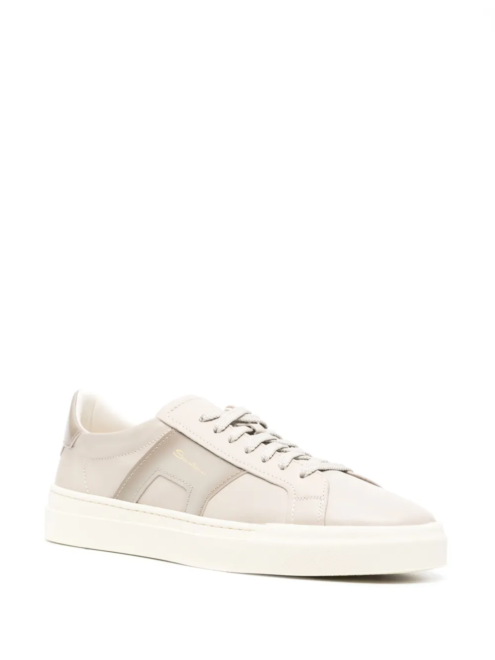 Santoni Leren sneakers met vlakken - Grijs