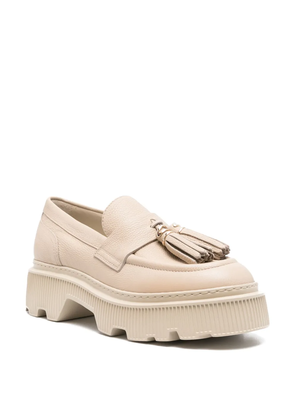 Santoni Loafers met chunky zool - Beige