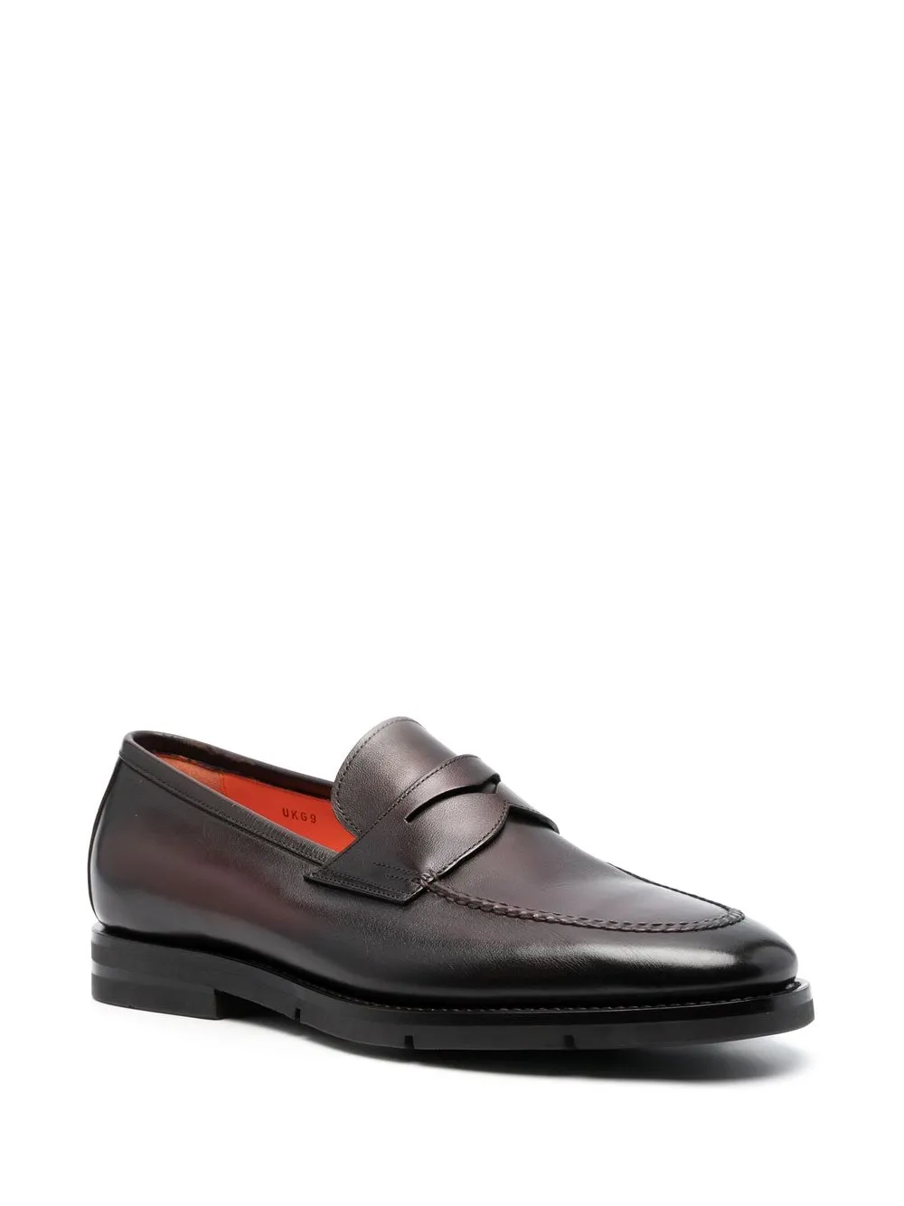 Santoni Loafers met ronde neus - Rood
