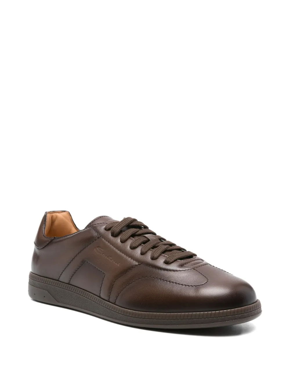 Santoni Oly leren sneakers - Bruin