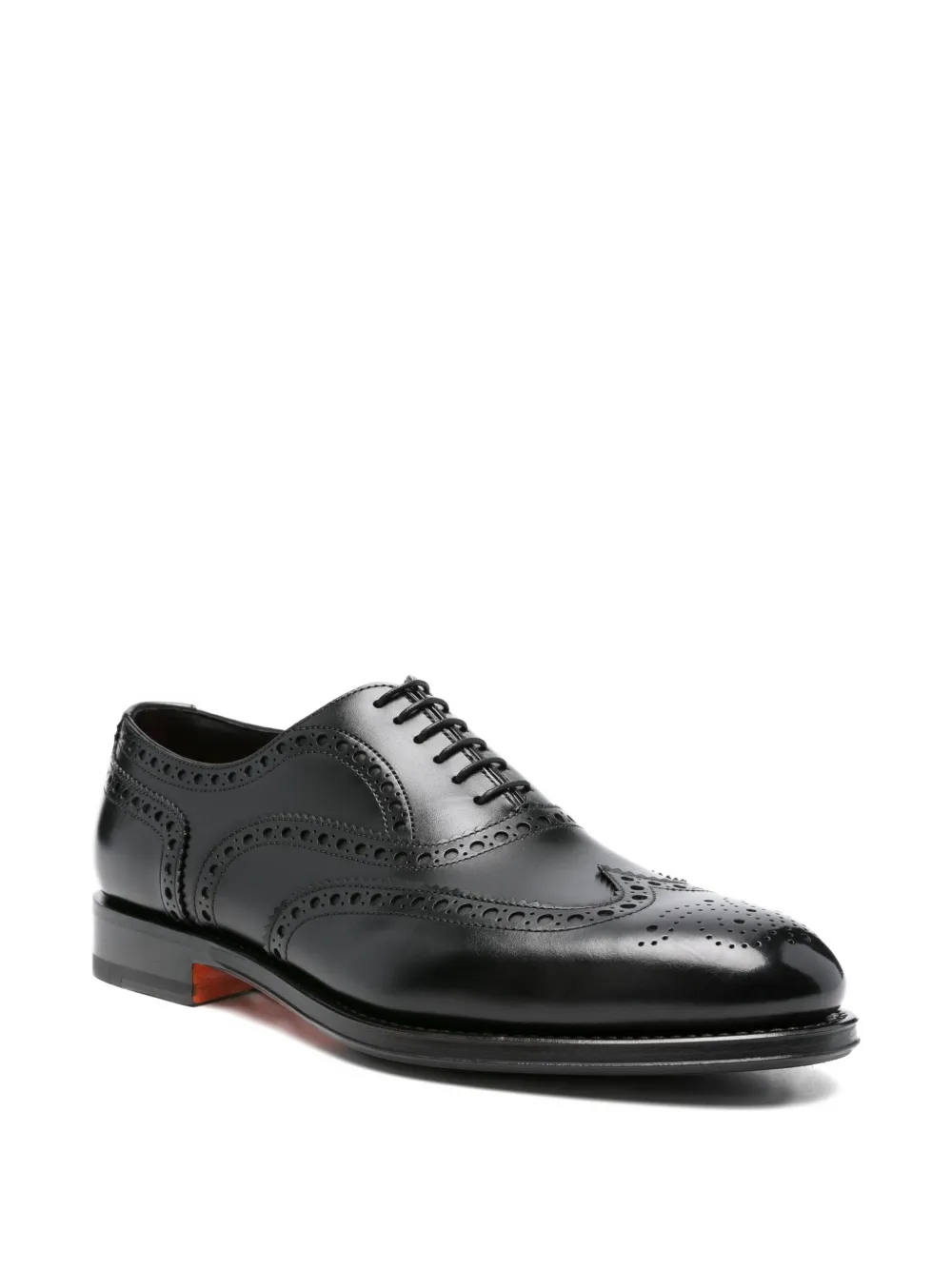 Santoni Oxford geperforeerde schoenen - Zwart