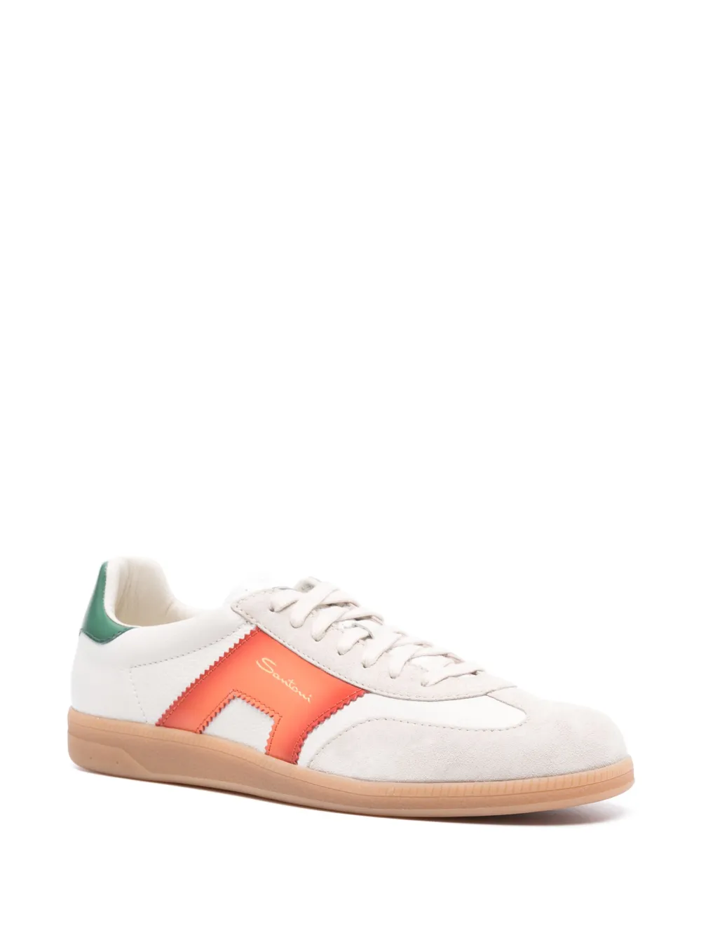 Santoni Sneakers met colourblocking en vlakken - Wit