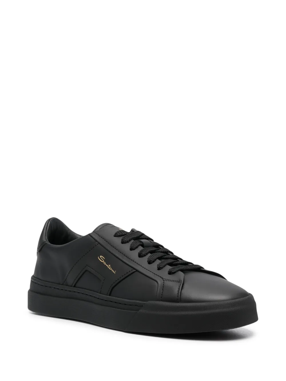 Santoni Sneakers met logoprint - Zwart