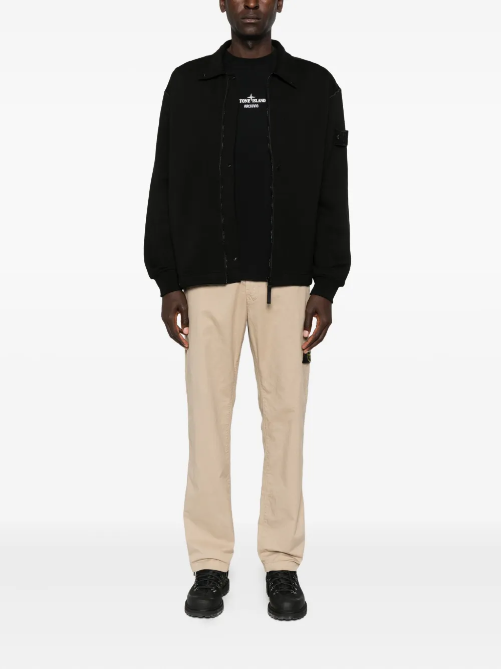 Stone Island Broek met opgestikte zak en logodetail - Beige