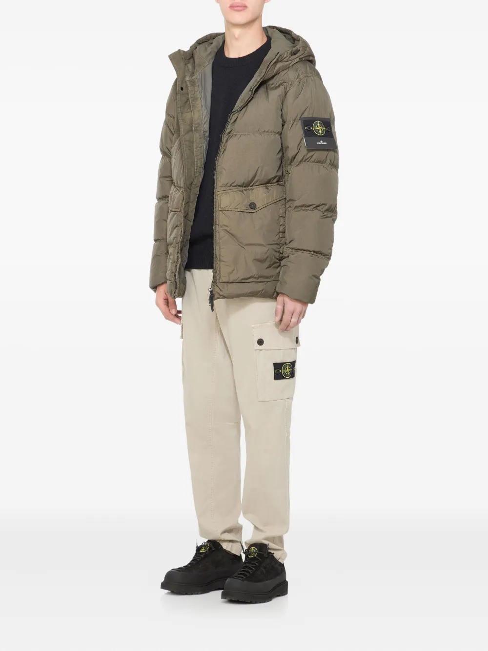 Stone Island Twill broek met toelopende pijpen - Beige