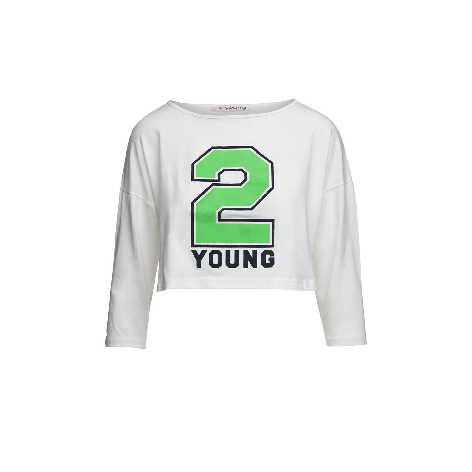 2-Young Gewatteerde Top Off-White
