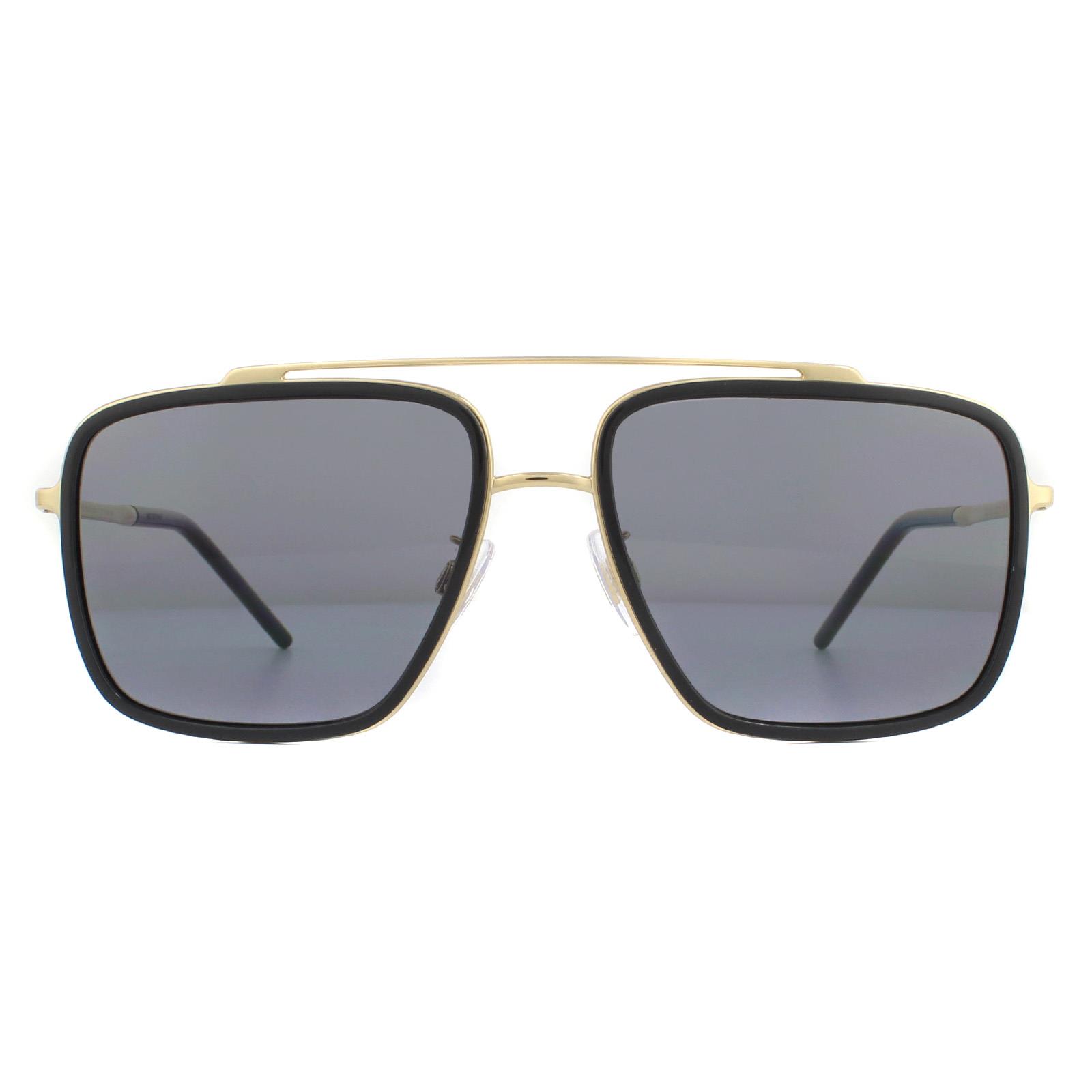 DOLCE & GABBANA Zonnebril DG2220 02/81 Goud En Zwart Bruin Verloop Gepolariseerd