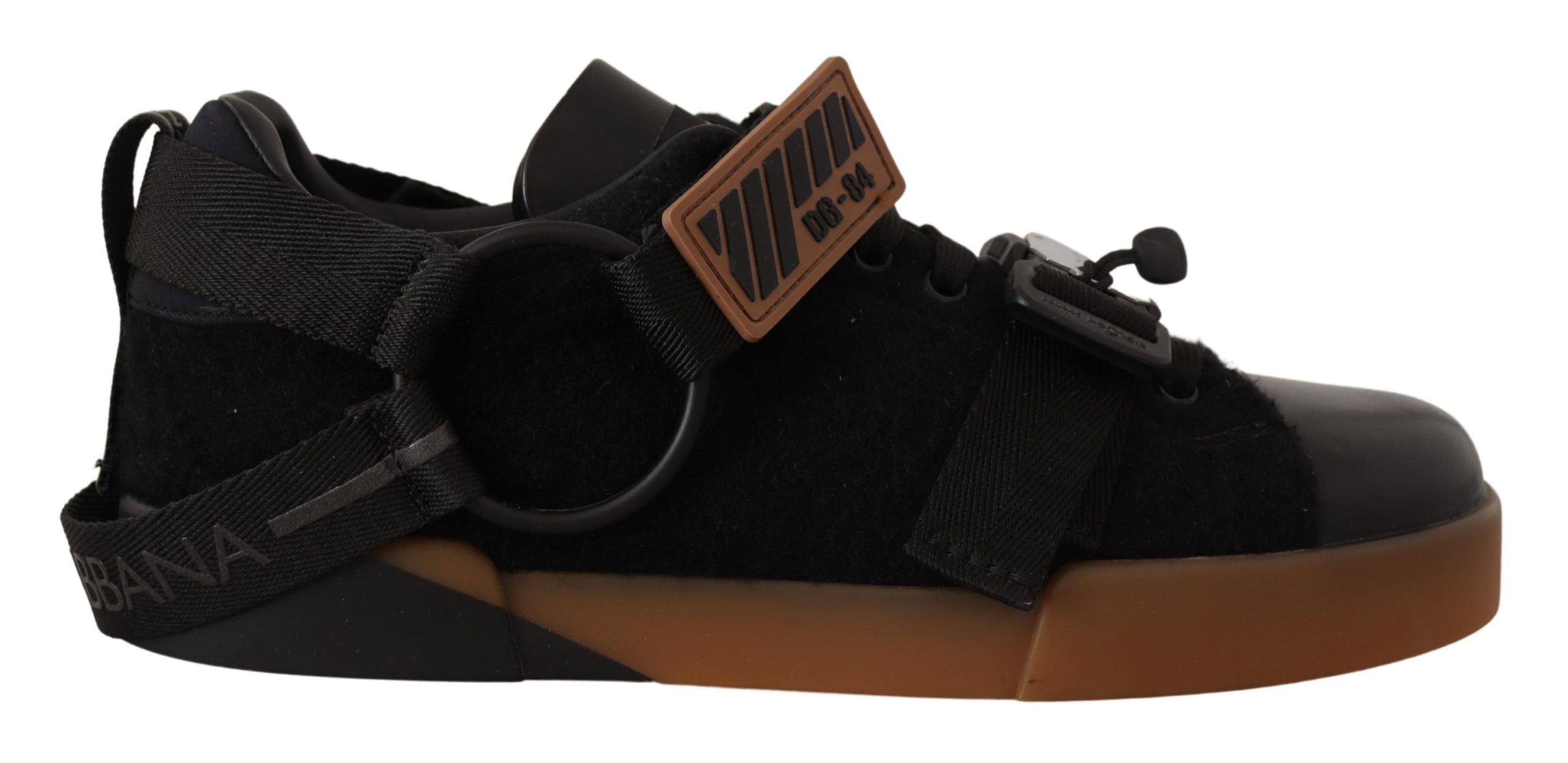 Dolce & Gabbana Heren Zwarte Leren Lage Casual Sneakers