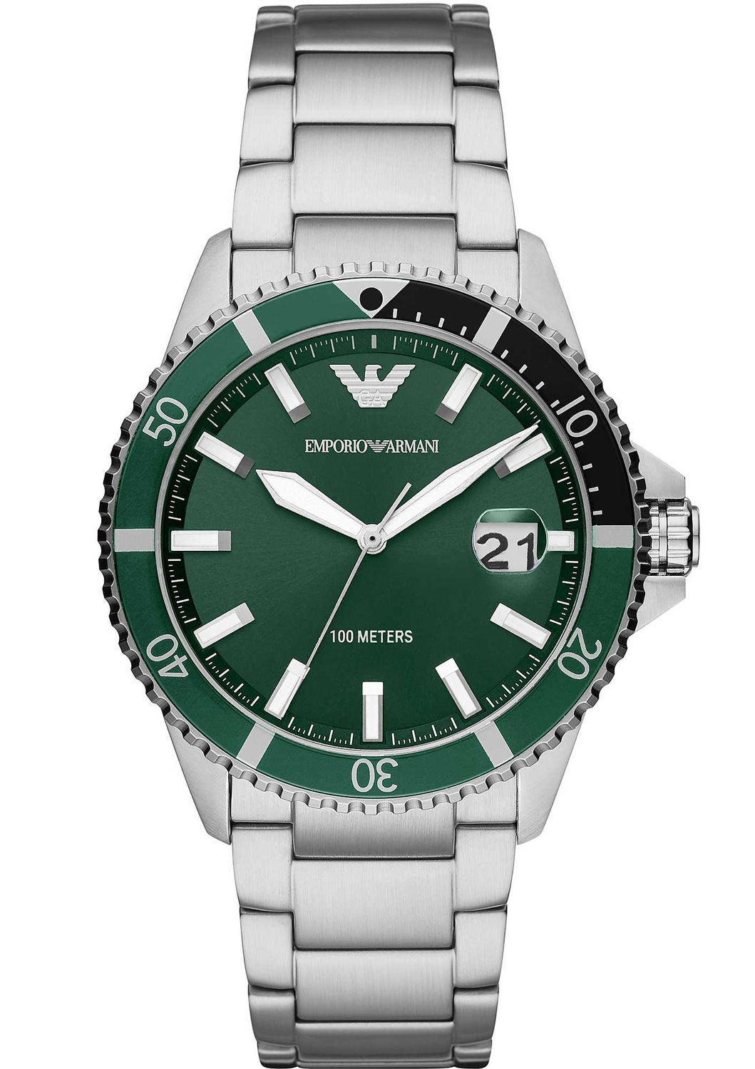 Emporio Armani Diver Heren Horloge Zilverkleurig AR11338