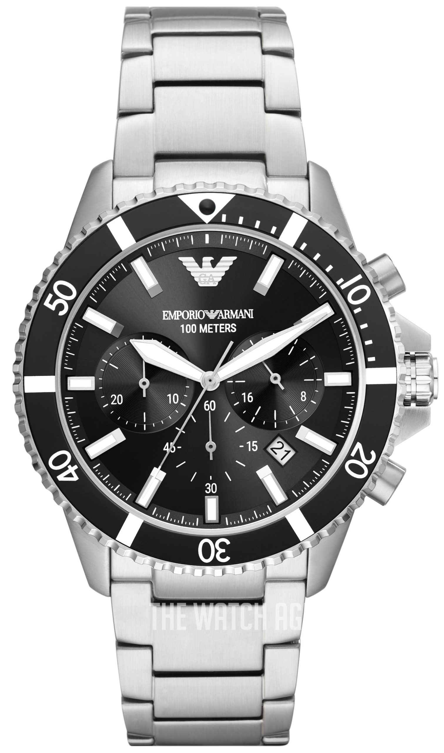 Emporio Armani Diver Heren Horloge Zilverkleurig AR11360