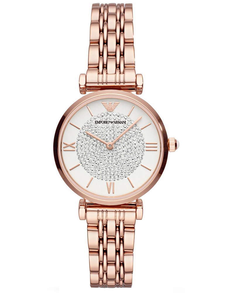 Emporio Armani Gianni T-bar Dames Horloge Rosékleurig AR11244