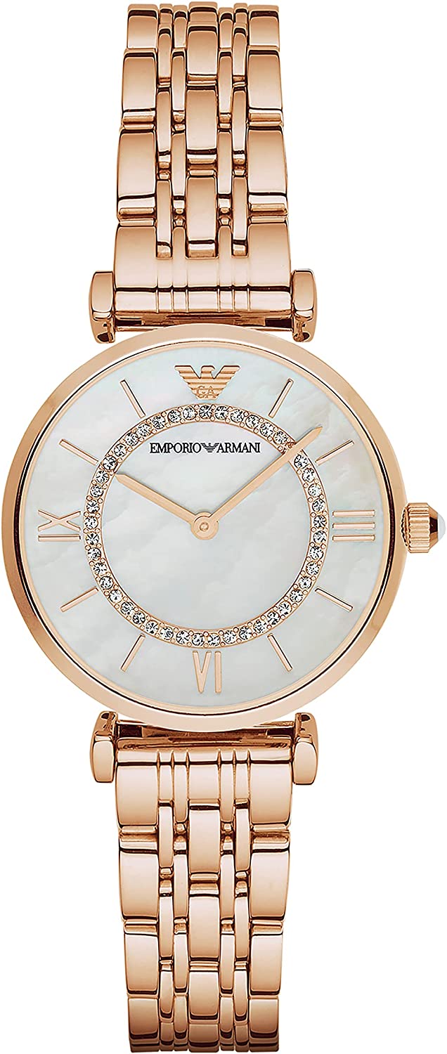 Emporio Armani Gianni T-bar Dames Horloge Rosékleurig AR1909