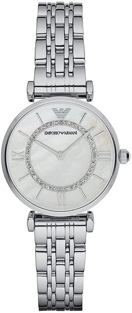 Emporio Armani Gianni T-bar Dames Horloge Zilverkleurig AR1908