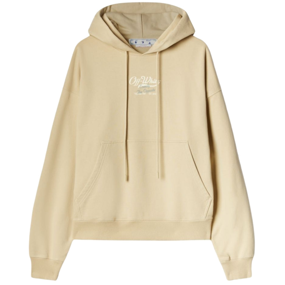 Gebroken wit scriptlogo tegenover skate fit beige hoodie
