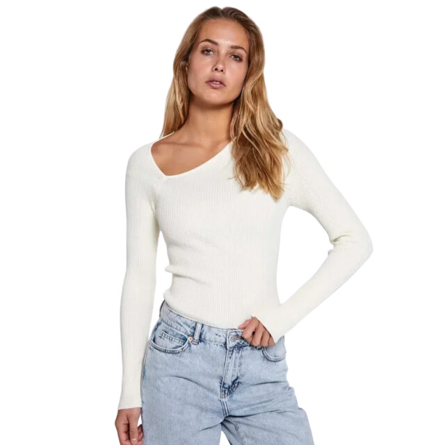 Norr Sherry knit top off white -