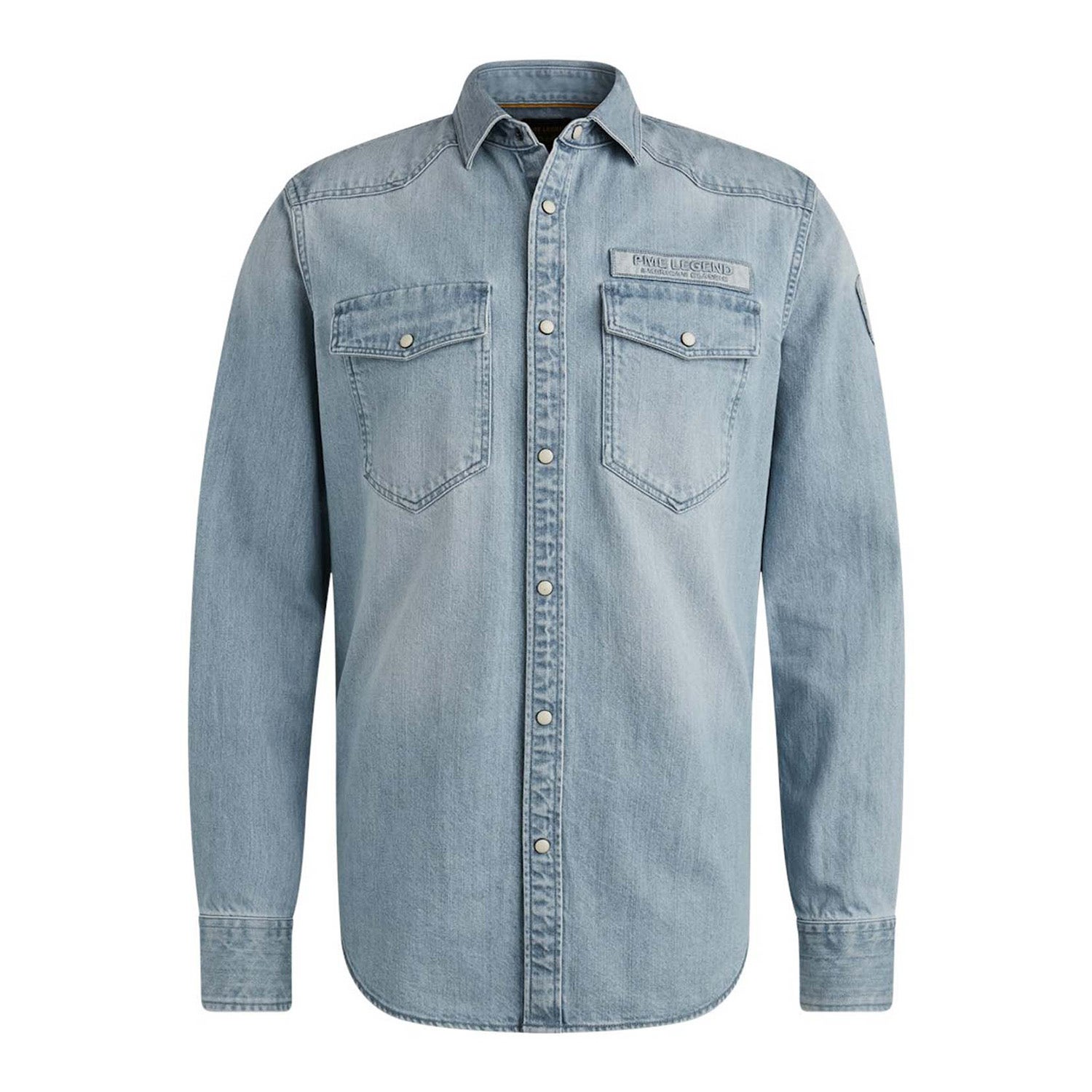 Pme Legend Long Sleeve Shirt Bleach Indigo Denim