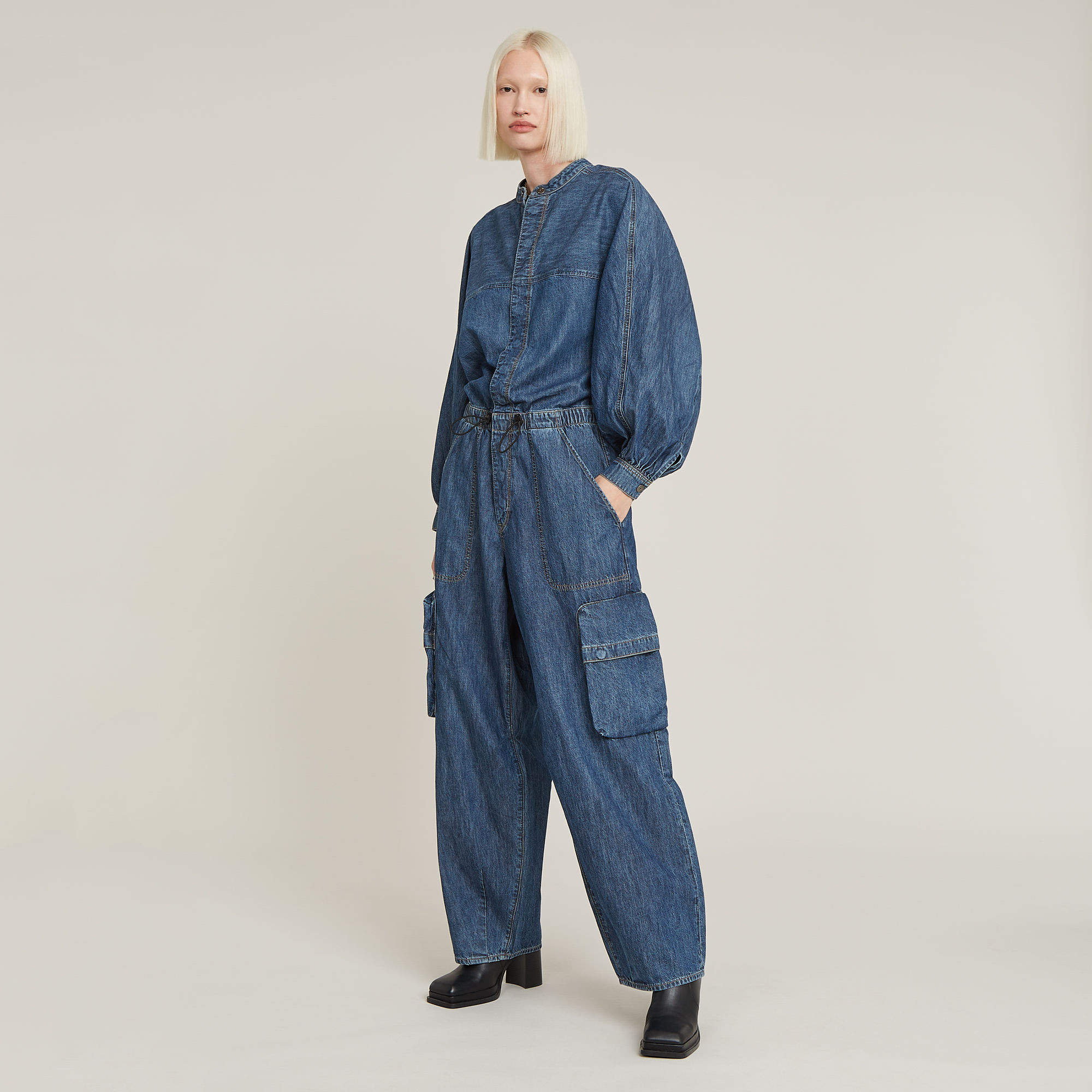 Balloon Jumpsuit - Midden blauw - Dames