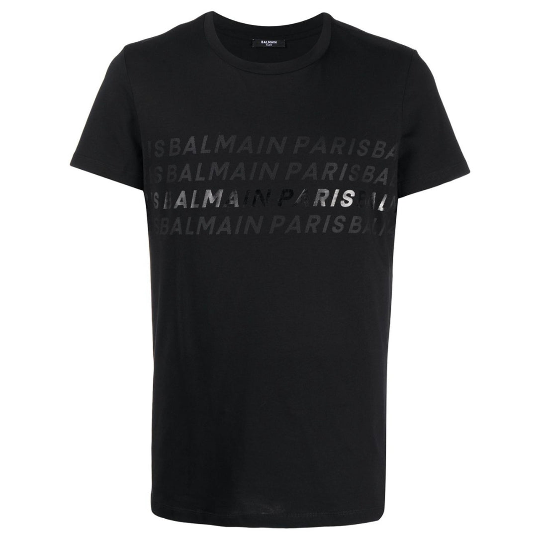 Balmain Paris Multi Logo Zwart T-shirt