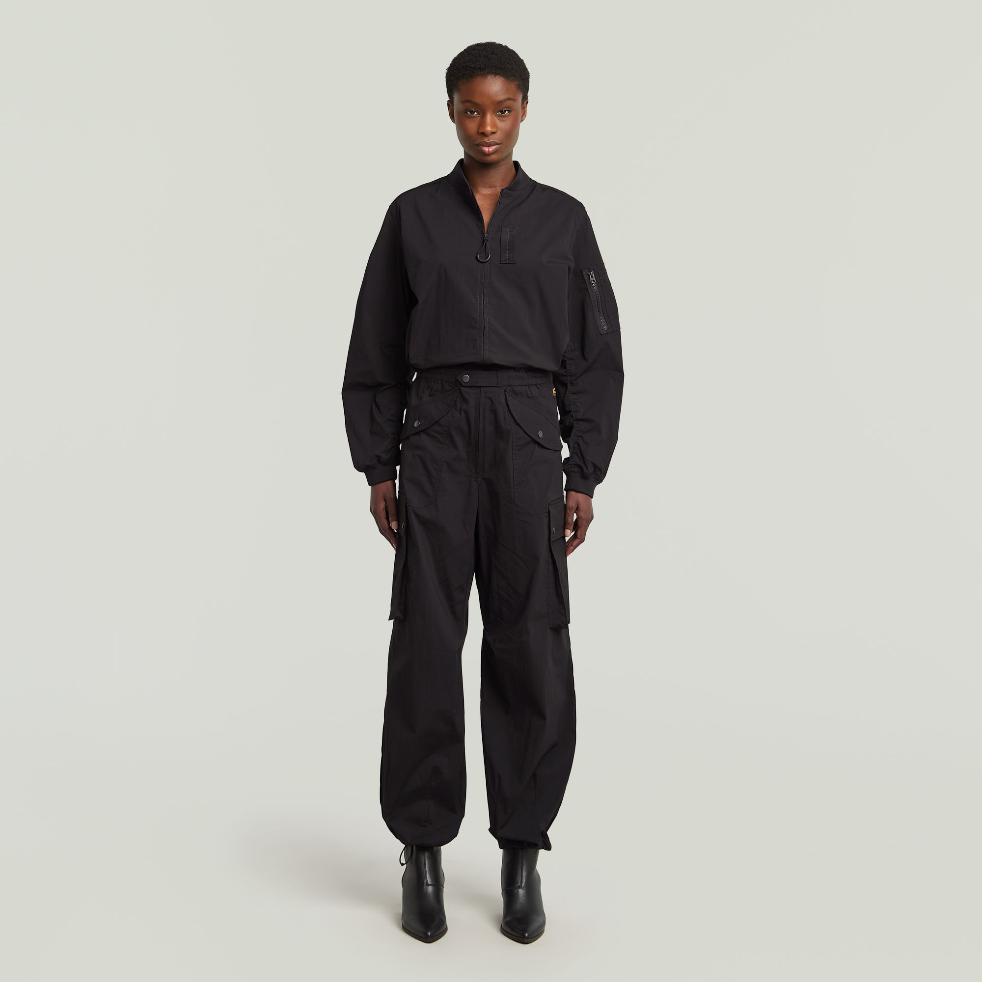 Bomber Jumpsuit - Zwart - Dames