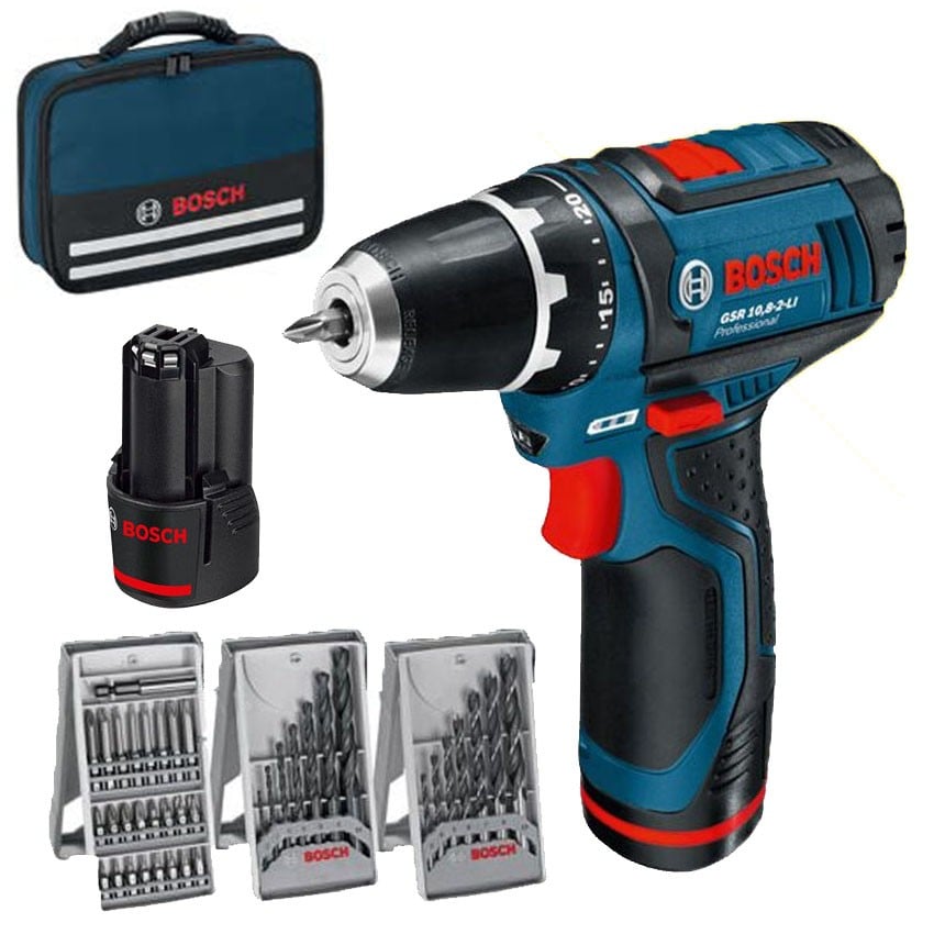 Bosch Blauw GSR 12V-15 accu/boorschroevendraaier | 12v 2.0Ah Li-Ion | + 39 accessoires