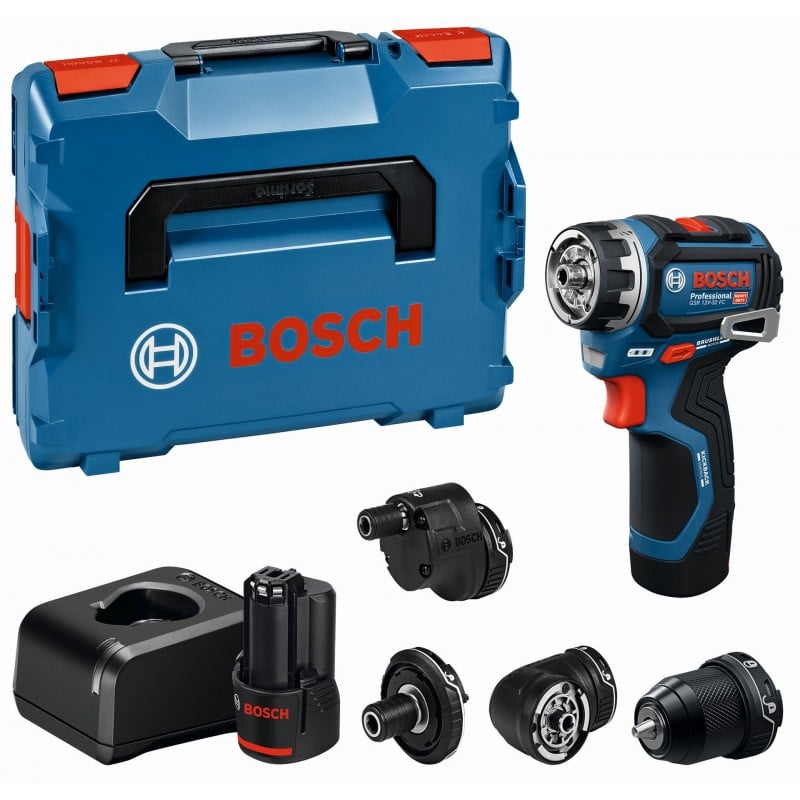 Bosch Blauw GSR 12V-32 FC Professional Accuschroefboormachine - FlexiClick | 2 x 2,0 Ah accu's | + opzetstukken - 06019N7101