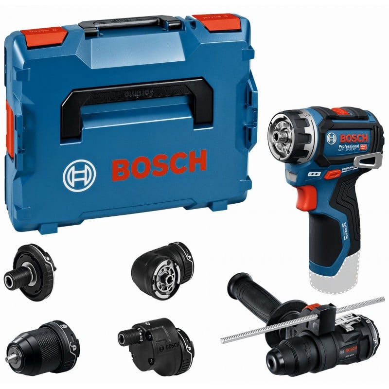 Bosch Blauw GSR 12V-32 FC Professional Accuschroefboormachine - FlexiClick | Zonder accu's en lader | met opzetstukken - 06019N7102