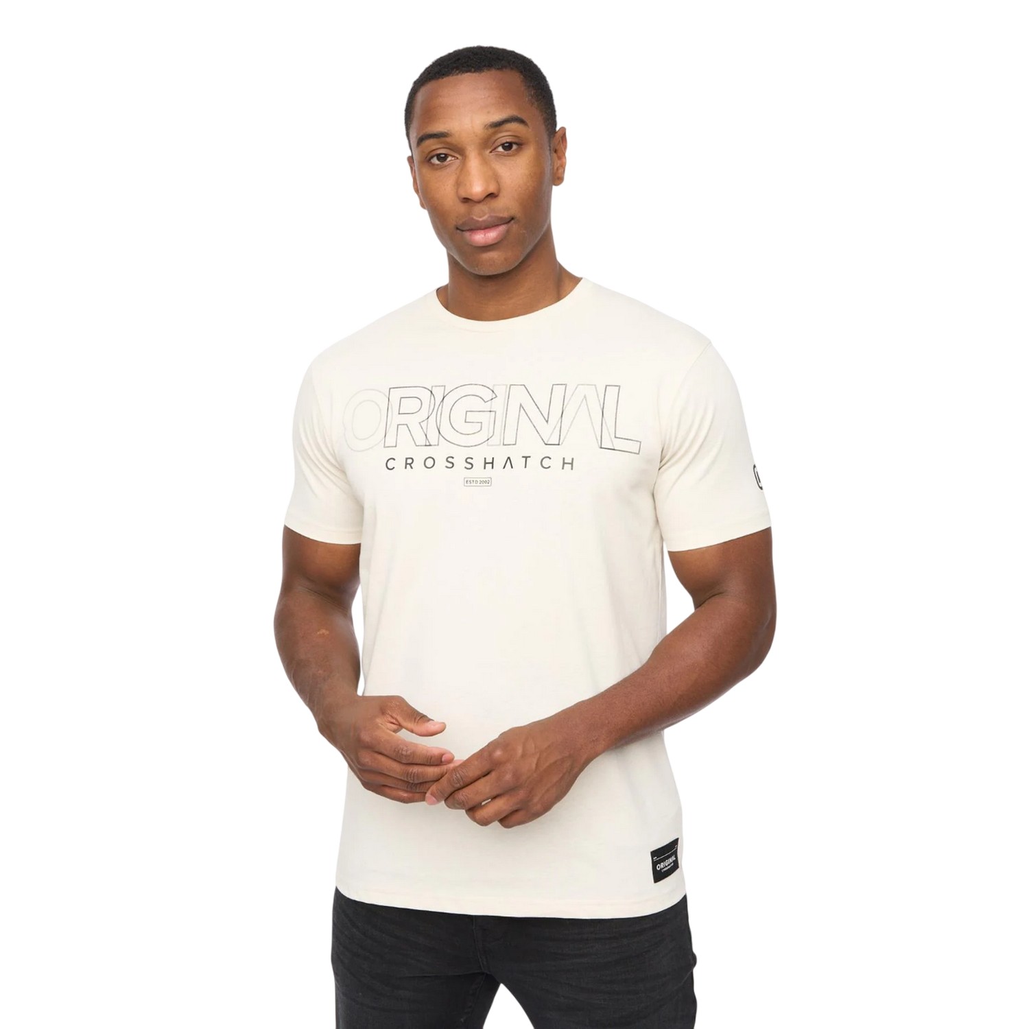 Crosshatch Heren Carrimoore T-Shirt (Off White)