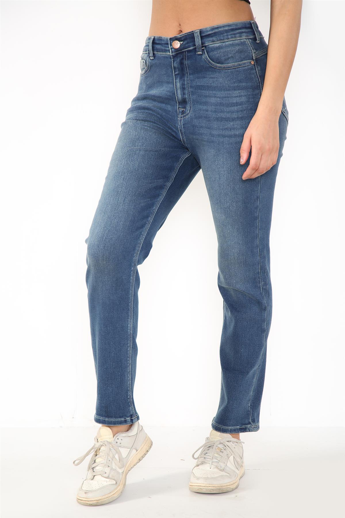 Dames Magic Shaping hoog getailleerde jeans met rechte pijpen in blauw
