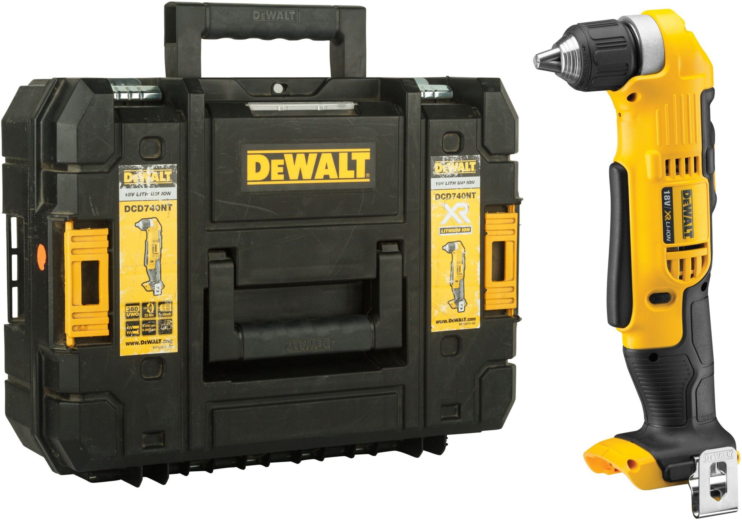 DeWalt DCD740NT 18v haakse accuboormachine | body in TSTAK - DCD740NT-XJ