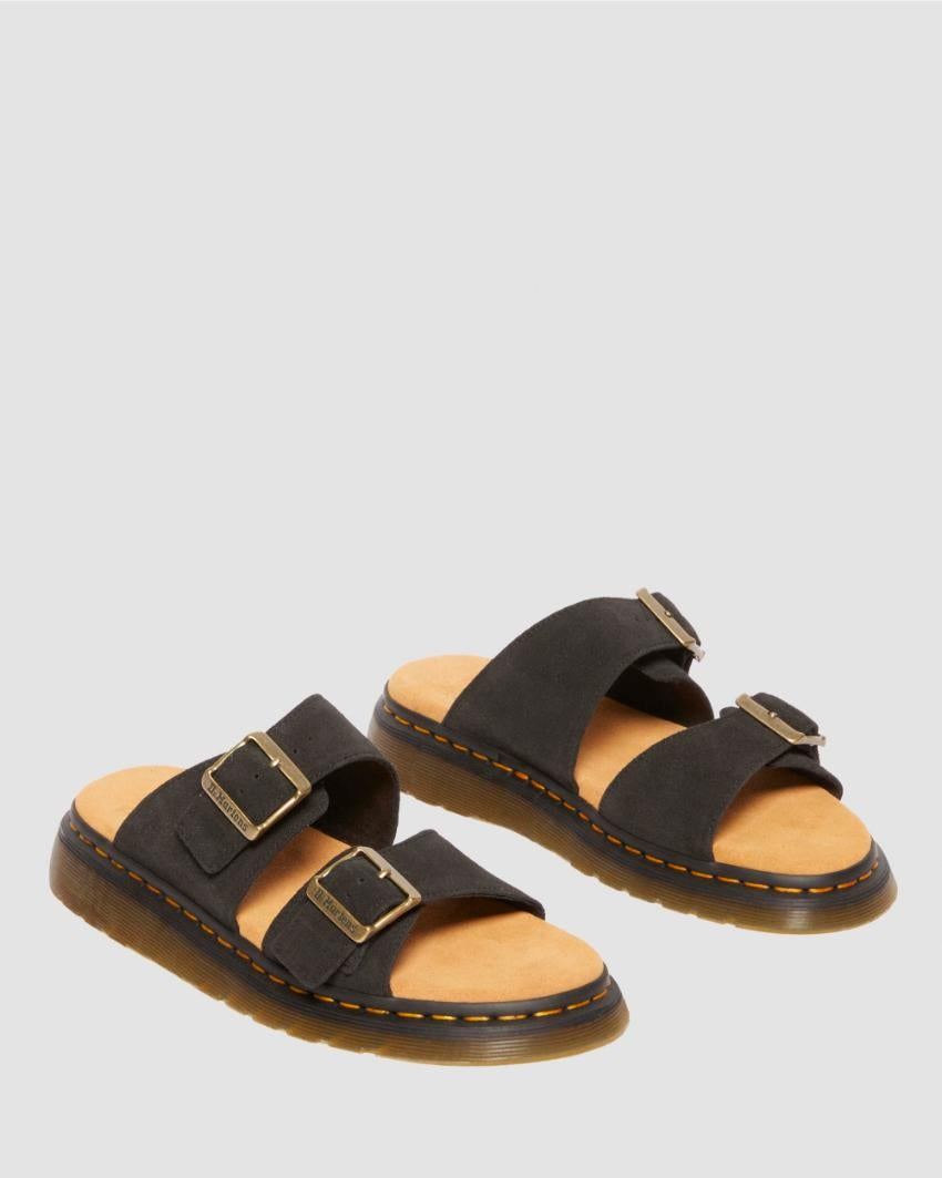 Dr. Martens Josef Suede Zwarte Sandalen