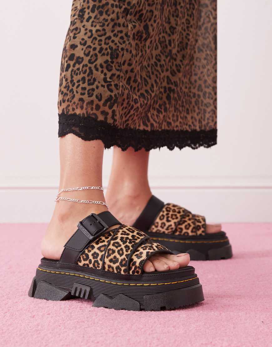 Dr. Martens - Mattison - Slider mit Leopardenmuster-Bunt