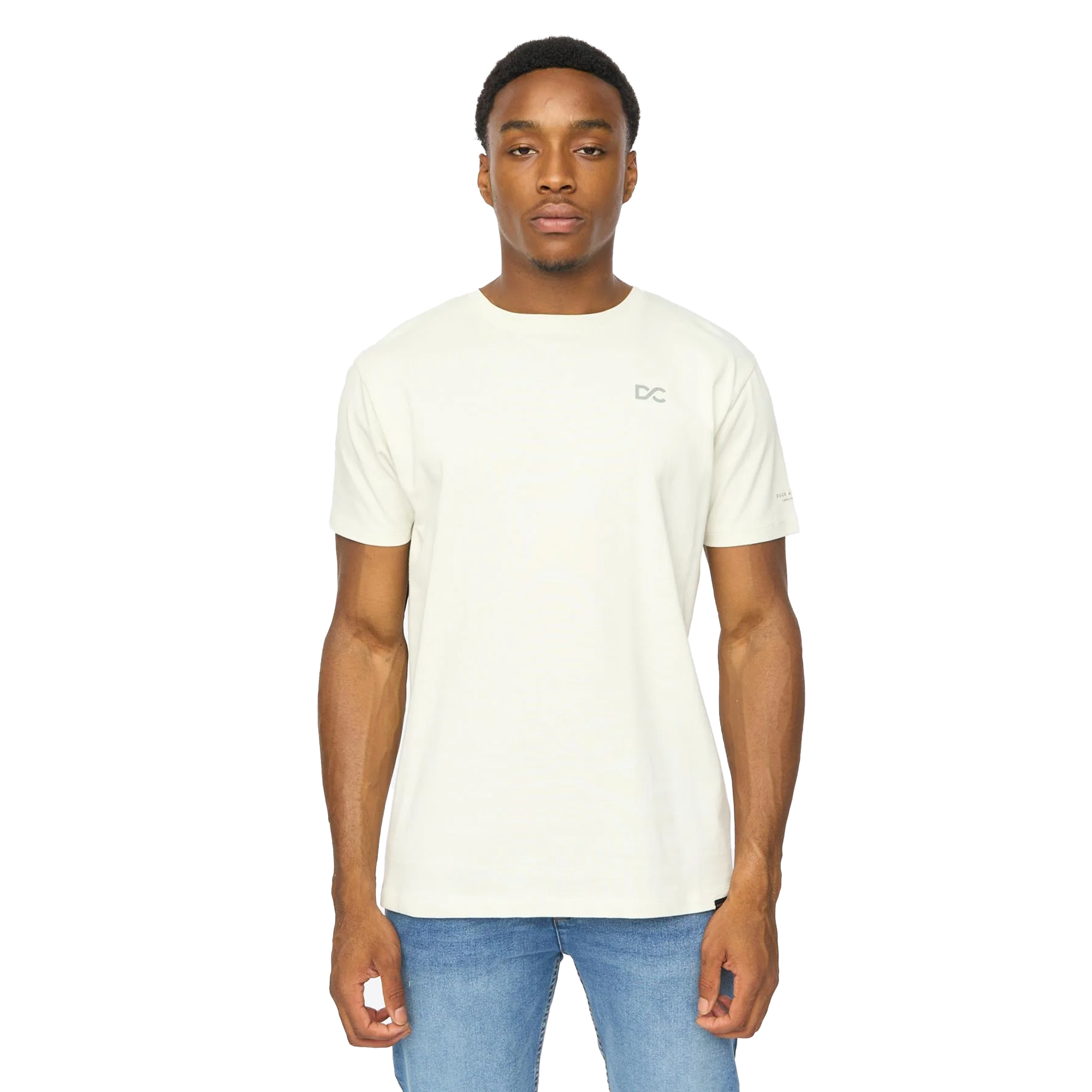 Duck and Cover Herenshirt Trimlines Zware Kwaliteit (Off White)