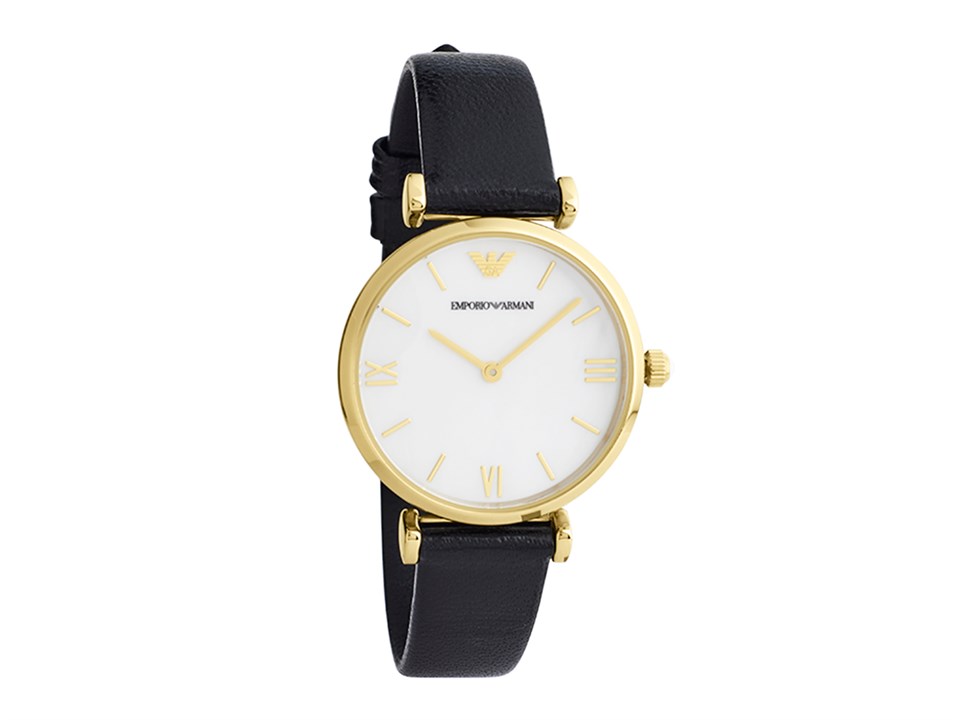 Emporio Armani Gianni T-bar Dames Horloge Zwart AR1910