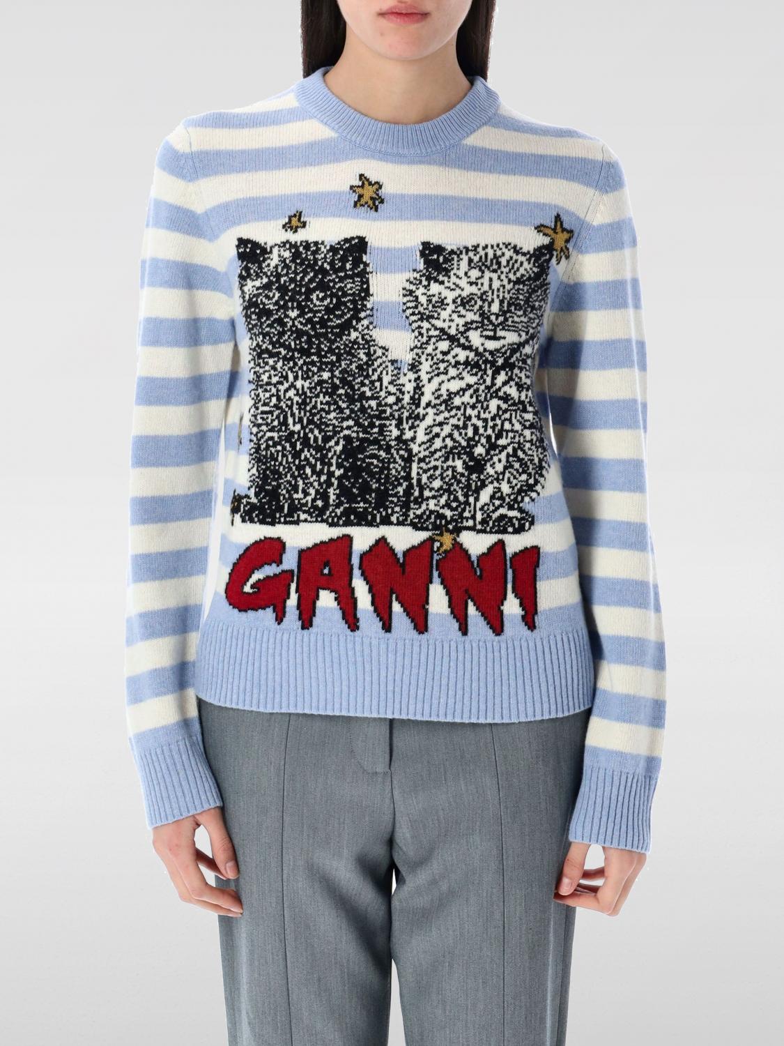 Gestreepte Kat Intarsia Breipullover